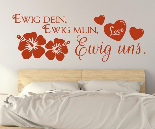 Wandtattoo Spruch | Ewig dein, Ewig mein, Ewig uns. | 2 | Schöne Wandsprüche für Liebe & Hochzeit | ✔Made in Germany  ✔Kostenloser Versand DE