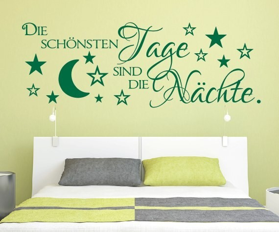 Wandtattoo Spruch | Die schönsten Tage sind die Nächte. | 3 | Schöne Wandsprüche für das Schlafzimmer | ✔Made in Germany  ✔Kostenloser Versand DE