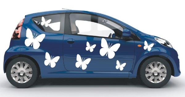 Aufkleber | Mehrteilige Sets mit schönen Schmetterlingen als Autoaufkleber | 8 Teile| Motiv 2 | ✔Made in Germany  ✔Kostenloser Versand DE