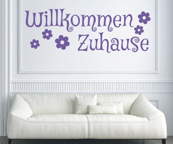 Wandtattoo Spruch | Willkommen Zuhause | 4 | Schöne Wandsprüche für den Flur | ✔Made in Germany  ✔Kostenloser Versand DE