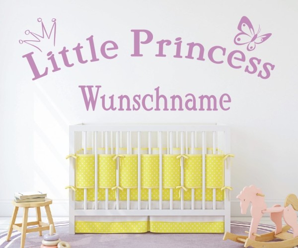 Wandtattoo | Little Princess mit Wunschname für das Kinderzimmer | 24 | günstig kaufen.