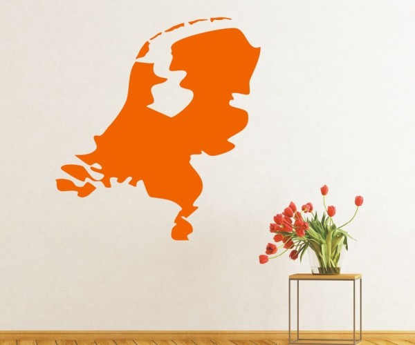 Wandtattoo Landkarte von der Niederlande | Ohne Schriftzug als Silhouette | ✔Made in Germany  ✔Kostenloser Versand DE