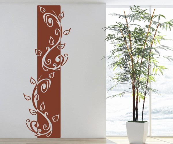 Wandtattoo Banner | Dekoratives Wandbanner mit Blumen, Blüten & Blumenranken | 88