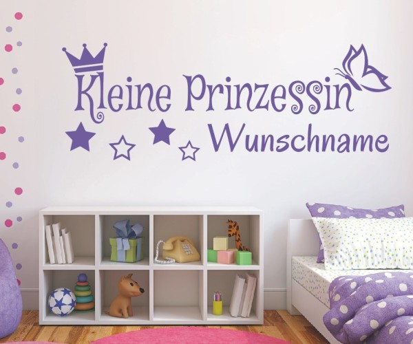 Wandtattoo | Kleine Prinzessin mit Wunschname für das Kinderzimmer | 26 | günstig kaufen.