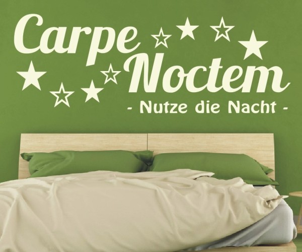 Wandtattoo Spruch | Carpe Noctem - Nutze die Nacht | 9 | Schöne Wandsprüche für das Schlafzimmer | ✔Made in Germany  ✔Kostenloser Versand DE