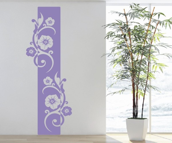 Wandtattoo Banner | Dekoratives Wandbanner mit Blumen, Blüten & Blumenranken | 90 | ✔Made in Germany  ✔Kostenloser Versand DE