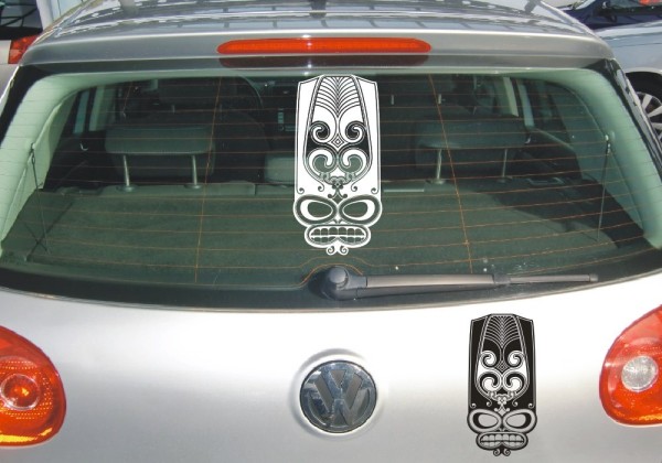 Aufkleber Maori – Masken | Ein schönes Motiv mit kunstvollen Linien aus der Kultur von Neuseeland | 23 | ✔Made in Germany  ✔Kostenloser Versand DE