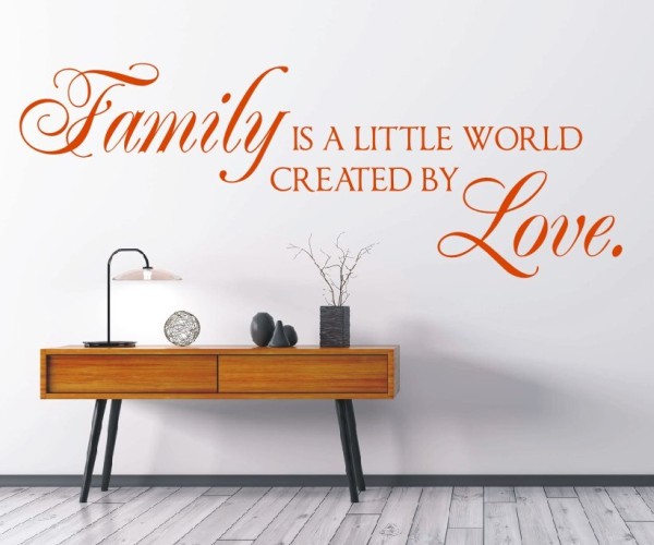 Wandtattoo Spruch | Family is a little world created by Love. | 7 | Schöne englische Wandsprüche für die Familie | ✔Made in Germany  ✔Kostenloser Versand DE