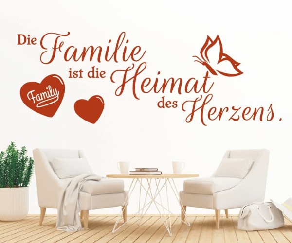 Wandtattoo Spruch | Die Familie ist die Heimat des Herzens. | 17 | ✔Made in Germany  ✔Kostenloser Versand DE
