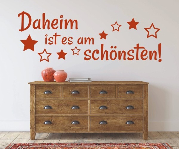 Wandtattoo Spruch | Daheim ist es am schönsten! | 10 | Schöne Wandsprüche für den Flur | ✔Made in Germany  ✔Kostenloser Versand DE