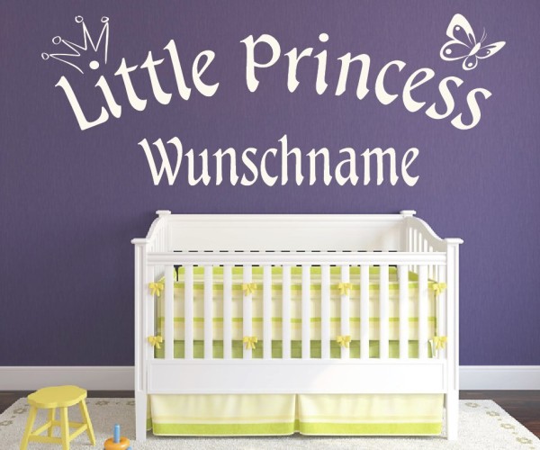 Wandtattoo | Little Princess mit Wunschname für das Kinderzimmer | 28 | günstig kaufen.