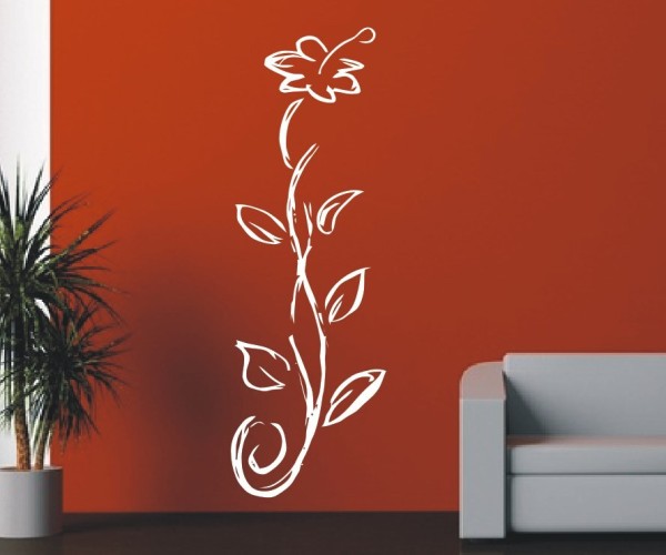 Wandtattoo Blume | Tolles Motiv mit schönen Blüten und dekorativen Blumenranken | 251 | ✔Made in Germany  ✔Kostenloser Versand DE
