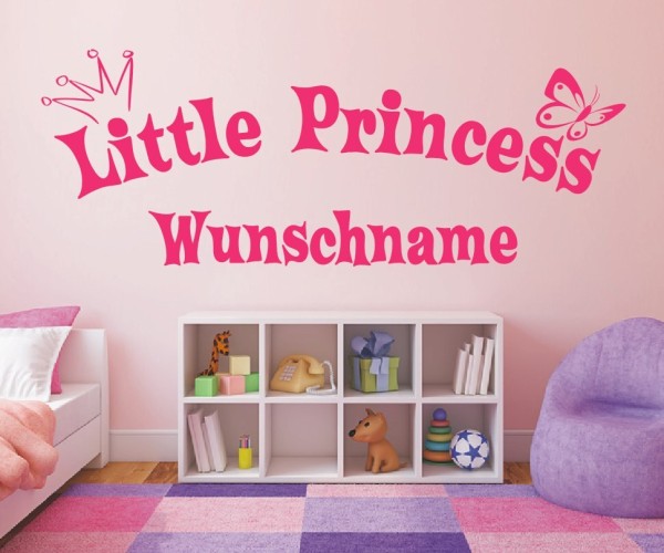 Wandtattoo | Little Princess mit Wunschname für das Kinderzimmer | 14 | günstig kaufen.