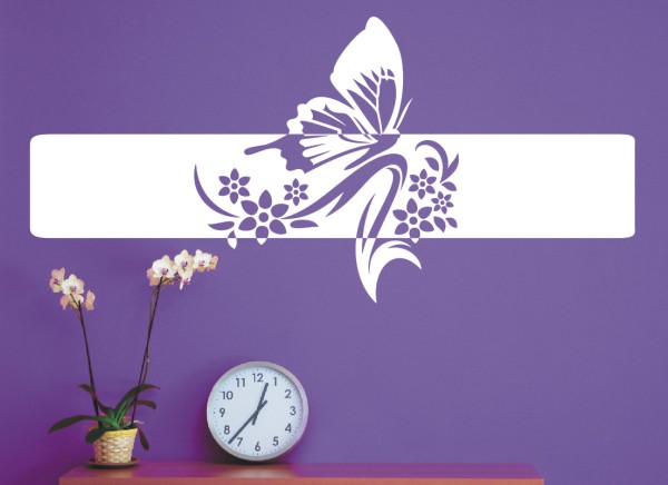 Wandtattoo Banner | Dekoratives Wandbanner mit Blumen, Blüten & Blumenranken | 7 | ✔Made in Germany  ✔Kostenloser Versand DE