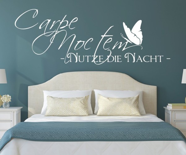 Wandtattoo Spruch | Carpe Noctem - Nutze die Nacht | 3 | Schöne Wandsprüche für das Schlafzimmer | ✔Made in Germany  ✔Kostenloser Versand DE