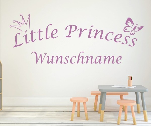 Wandtattoo | Little Princess mit Wunschname für das Kinderzimmer | 18 | günstig kaufen.