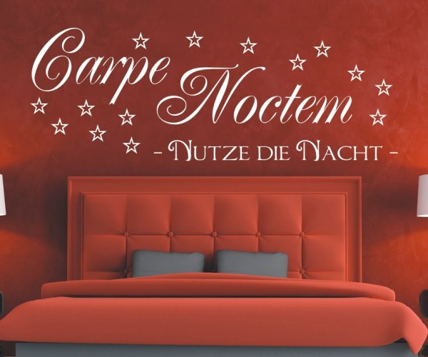 Wandtattoo Spruch | Carpe Noctem - Nutze die Nacht | 2 | Schöne Wandsprüche für das Schlafzimmer | ✔Made in Germany  ✔Kostenloser Versand DE