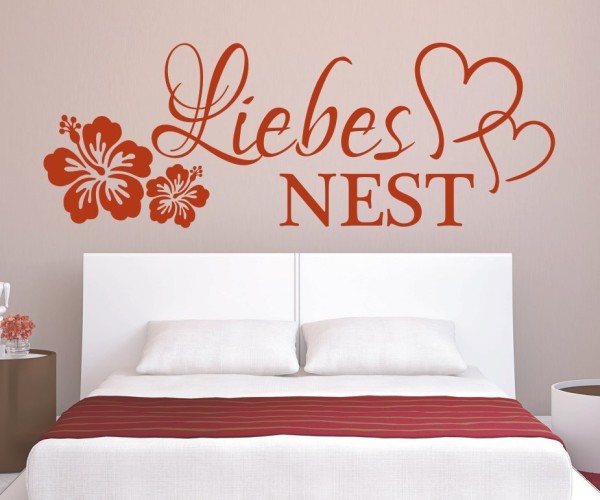 Wandtattoo Spruch | Liebesnest | 5 | Schöne Wandsprüche für das Schlafzimmer | ✔Made in Germany  ✔Kostenloser Versand DE