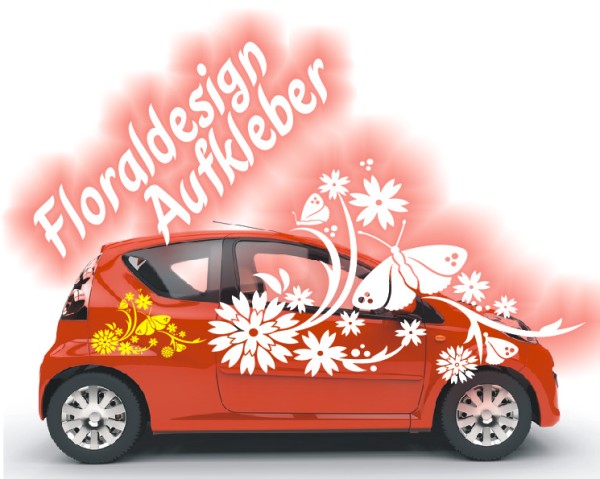 Aufkleber Blume | Schöne Motive mit Blüten und stilvollen Blumenranken als Autoaufkleber | 80 | ✔Made in Germany  ✔Kostenloser Versand DE